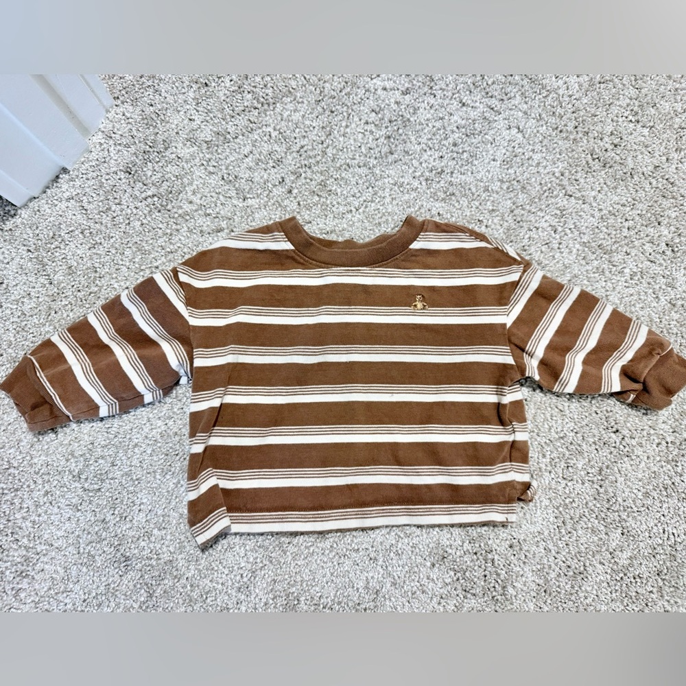 Brown Striped Kids Shirt